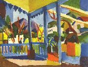 August Macke Terrasse des Landhauses in St. Germain Spain oil painting artist